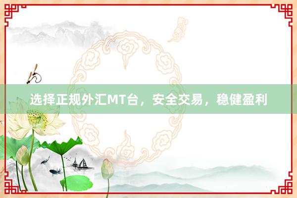 选择正规外汇MT台，安全交易，稳健盈利