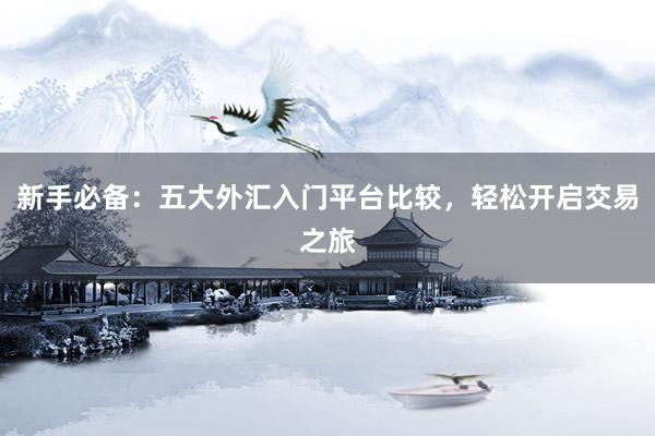 新手必备：五大外汇入门平台比较，轻松开启交易之旅