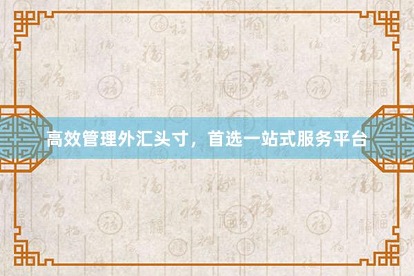 高效管理外汇头寸，首选一站式服务平台