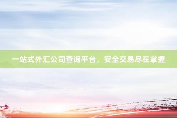 一站式外汇公司查询平台，安全交易尽在掌握