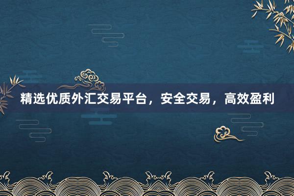 精选优质外汇交易平台，安全交易，高效盈利