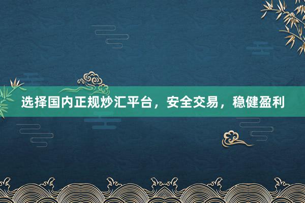 选择国内正规炒汇平台，安全交易，稳健盈利