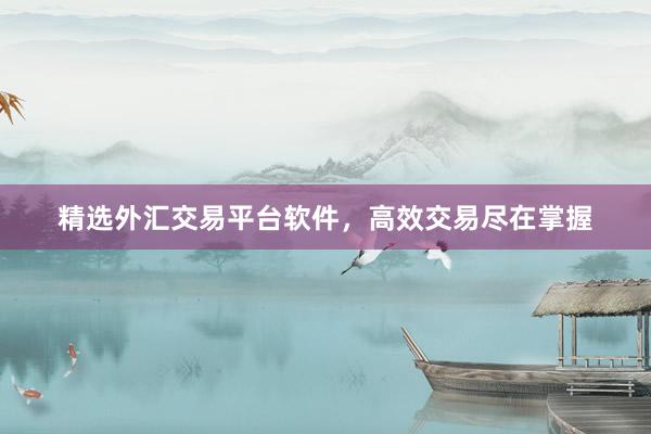 精选外汇交易平台软件，高效交易尽在掌握