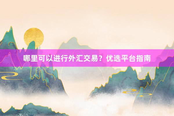 哪里可以进行外汇交易？优选平台指南
